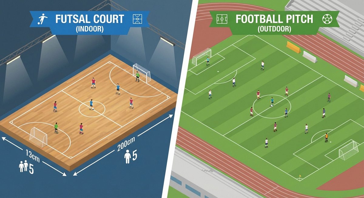 Futsal vs pilka nozna — porownanie boiska halowego i trawiastego